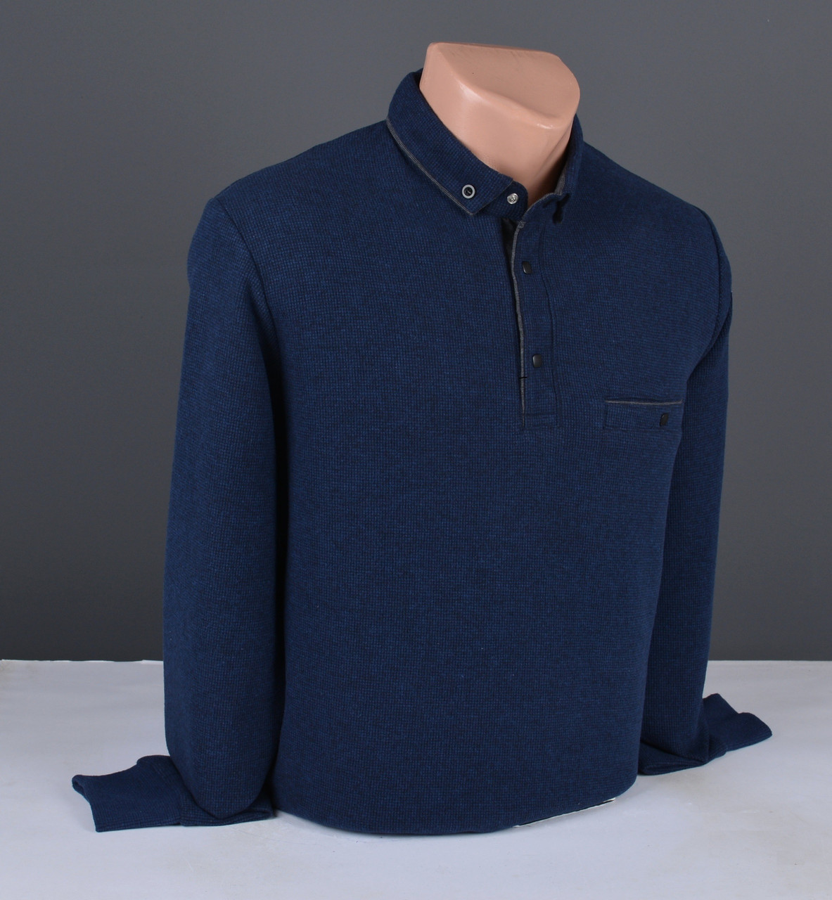 Чоловічий джемпер | чоловічий светр T-Ring з коміром синій Туреччина 9341, фото 1