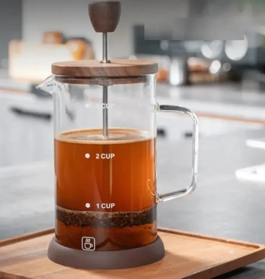 Френч-пресс EDENBERG 1000 мл с бамбуковой крышкой, фото 1