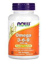 Омега-3-6-9 NOW Foods Omega 3-6-9 1000 мг 100 капсул США