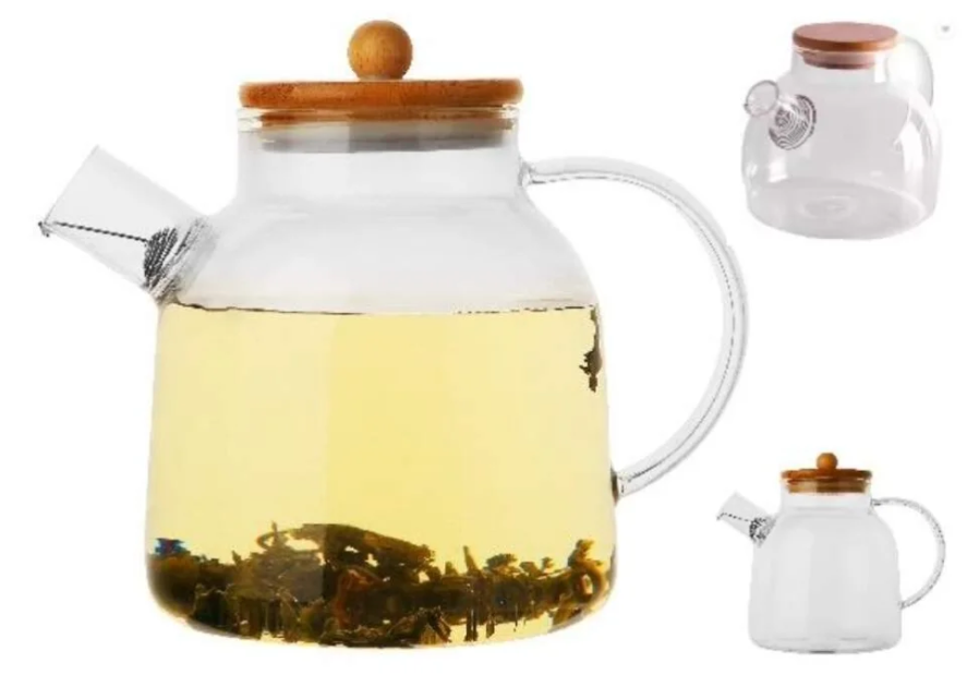 Чайник заварювальний EDENBERG жароміцне скло 1700 мл, фото 1