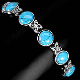 Браслет. Натуральна бірюза і марказит. Срібло 925., фото 3