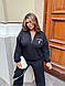 Стильний жіночий осінній базовий прогулянковий костюм комплект штани кофта батник на блискавці двонитка люкс батал, фото 6
