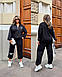 Стильний жіночий осінній базовий прогулянковий костюм комплект штани кофта батник на блискавці двонитка люкс батал, фото 4