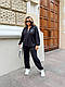 Стильний жіночий осінній базовий прогулянковий костюм комплект штани кофта батник на блискавці двонитка люкс батал, фото 3
