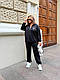 Стильний жіночий осінній базовий прогулянковий костюм комплект штани кофта батник на блискавці двонитка люкс батал, фото 7