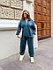 Стильний жіночий осінній базовий прогулянковий костюм комплект штани кофта батник на блискавці двонитка люкс батал, фото 10