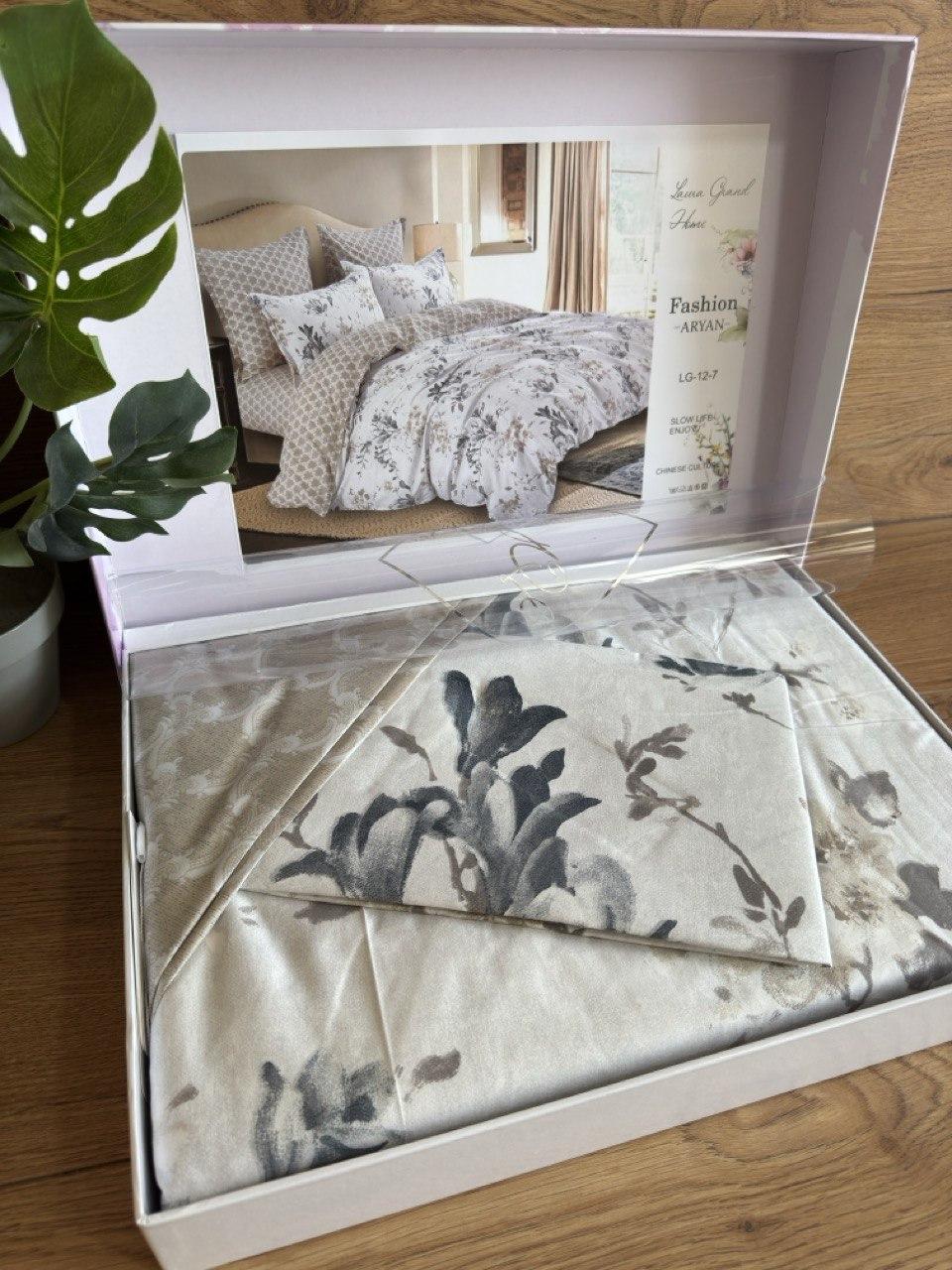 Комплект сатинової постільної білизни Laura Grand 4 наволочки євророзмір, фото 1