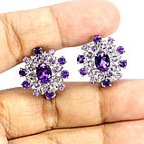 Сережки. Натуральний аметист. Срібло 925., фото 3