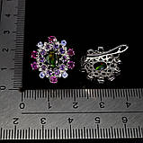 Сережки. Натуральний опал, аметист, гранат родоліт і танзаніт. Срібло 925., фото 3