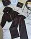 Жіночий осінній базовий прогулянковий костюм двійка кофта худі на блискавці штани палаццо на фіксаторах, фото 5