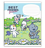 Зошит учнівський "Бріск" 12 арк. клітинка ТВ-107 №2537 "Дружна компашка" ВД-лак, фото 3