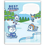 Зошит учнівський "Бріск" 12 арк. клітинка ТВ-107 №2537 "Дружна компашка" ВД-лак, фото 2