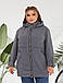 Жіноча демісезонна куртка великого розміру plussize 46-60 подовжена з капюшоном на синтепоні 100, фото 6