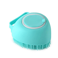 Силіконова щітка для купання собак і котів з дозатором шампуню | Масажна щітка-мочалка для тварин, грумінг, догляд за шерстю