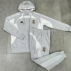 Спортивний сірий костюм футбольний чоловічий Реал Мадрид Adidas Real Madrid 2024-2025