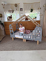 Ліжко будиночок 800х1600мм Сіре