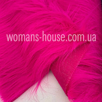 Хутро штучне довговорсове 150 см ворс 10 см Малиновий