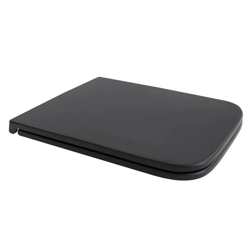 Сидіння-кришка для унітаза Mixxus Premium SEAT COVER QUADRO-2001 BLACK з мікроліфтом 427х344х39mm (, фото 1