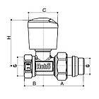 Кран радіаторний Roho R5560-050 — 1/2" прямий (RO0130), фото 3