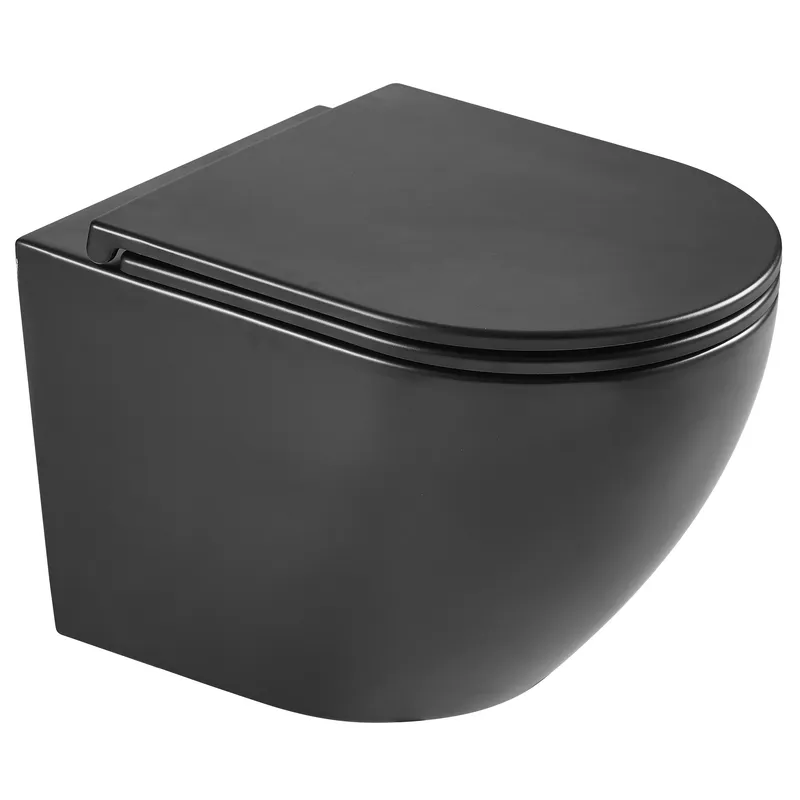 Унітаз підвісний Mixxus Premium ELLIPSE-0303-T3 BLACK 520х365х360mm, система змиву TORNADO 3.0 (MP6, фото 1