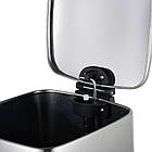 Відро для сміття з плавним закриванням квадратне Zerix Kubix-TC0108 SS Color 8 л колір неіржавка (ZX589, фото 3