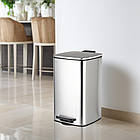 Відро для сміття з плавним закриванням квадратне Zerix Kubix-TC0108 SS Color 8 л колір неіржавка (ZX589, фото 4