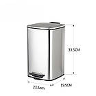 Відро для сміття з плавним закриванням квадратне Zerix Kubix-TC0108 SS Color 8 л колір неіржавка (ZX589, фото 6