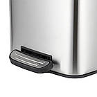 Відро для сміття з плавним закриванням квадратне Zerix Kubix-TC0108 SS Color 8 л колір неіржавка (ZX589, фото 7