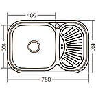Мийка кухонна Zerix Z7549-08-180D (decor) (ZX1607), фото 2