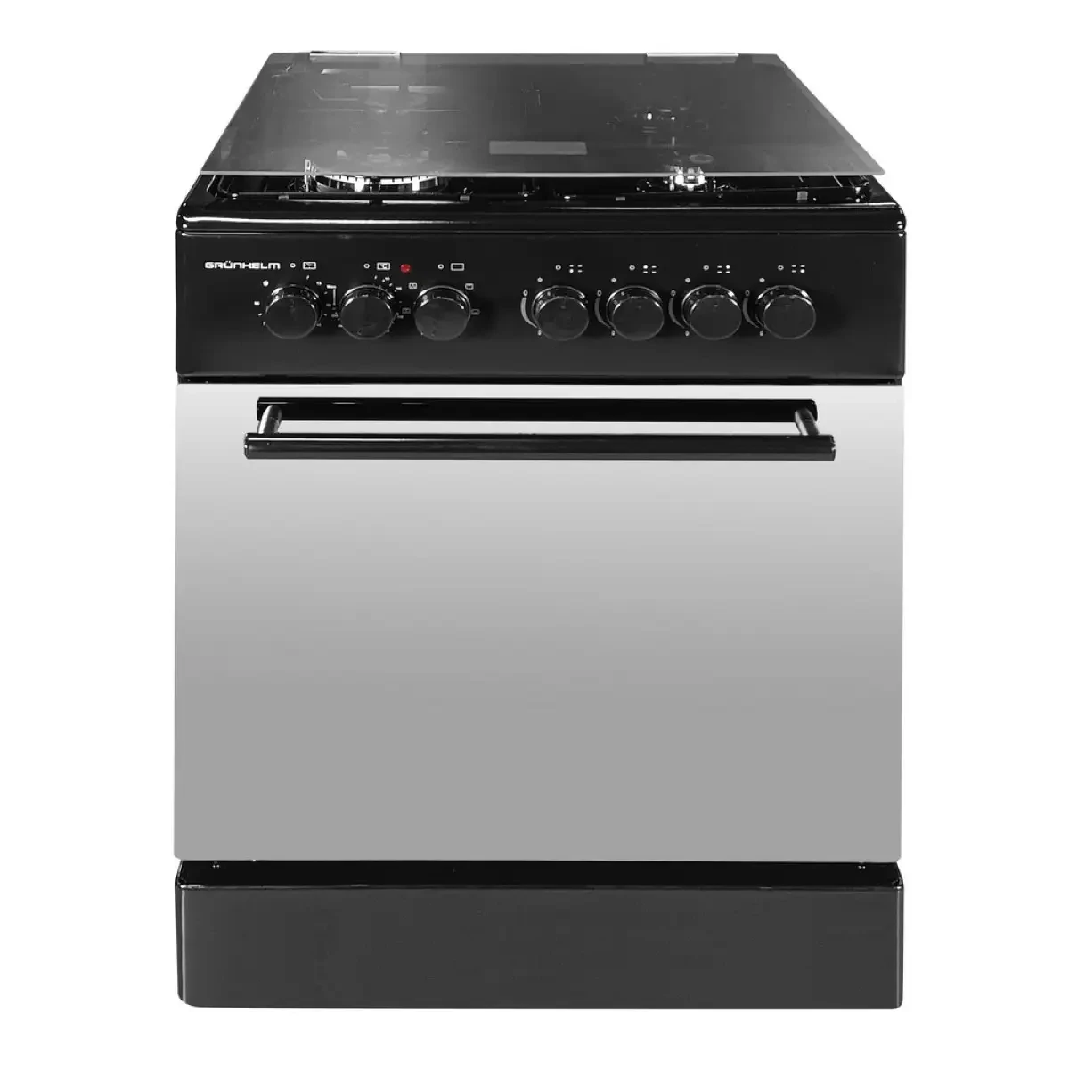 Плита газоелектрична Grunhelm FG6612G дзеркальна чорна - фото 1 - id-p2733541692