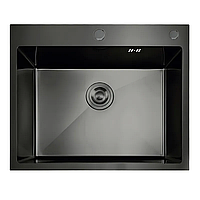 Мойка из нержавеющей стали MIXXUS MH5843 DECOR NANO-BLACK (3.0/0.8) цвет графит (MI7042)