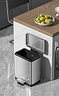 Відро для сміття з плавним закриванням прямокутне Koer TC-010306-02 6 л колір неіржавка сталь (KR5600), фото 5