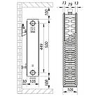 Сталевий радіатор 22х500х500.B Koer (нижнє під'єднання) (RAD083), фото 4