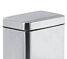 Відро для сміття з плавним закриванням прямокутне Zerix Sansa-TC0105 SS Color 5 л колір неіржавка сталь (ZX, фото 6