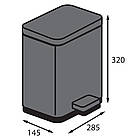 Відро для сміття з плавним закриванням прямокутне Koer TC-010306-07 6 л колір графіт (KR5602), фото 5