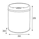 Відро для сміття сенсорне кругле Mixxus Premium Ellipse-TC0109 Chrome-Black 9 л (хром-чорне) (MI708, фото 4