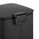 Відро для сміття з плавним закриванням квадратне Zerix Kubix-TC0106 Black 6 л колір чорний (ZX5890), фото 2