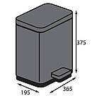 Відро для сміття з плавним закриванням прямокутне Koer TC-010315-07 15 л колір графіт (KR5604), фото 4