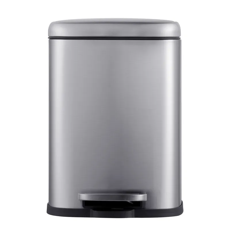 Відро для сміття з плавним закриванням прямокутне Mixxus Premium Style-TC0305 SS Color 5 л колір неіржа, фото 1