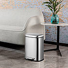 Відро для сміття з плавним закриванням прямокутне Mixxus Premium Style-TC0305 SS Color 5 л колір неіржа, фото 8