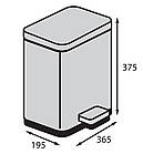 Відро для сміття з плавним закриванням прямокутне Koer TC-010315-02 15 л колір неіржавка сталь (KR5603), фото 5
