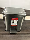 Відро для сміття з плавним закриванням прямокутне Koer TC-010315-02 15 л колір неіржавка сталь (KR5603), фото 8