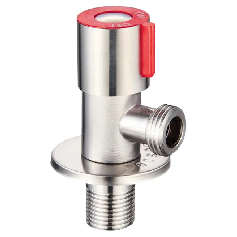 Кран для під'єднання сантехприладів із нерж. ст. SUS304 (червоний) ZERIX VAL-02-1/2x1/2 (ZX5611), фото 1