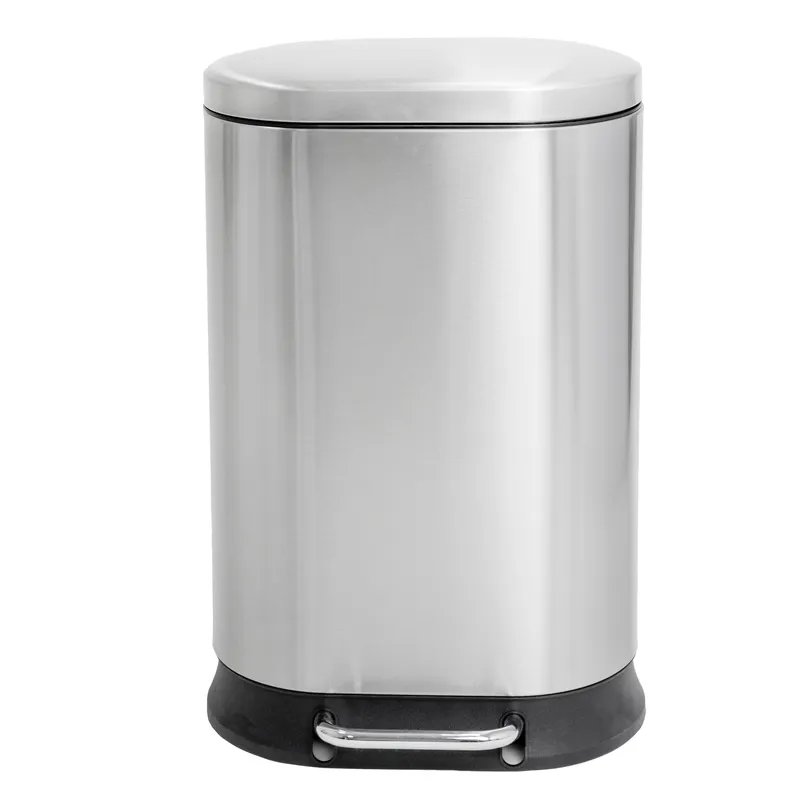 Відро для сміття з плавним закриванням овальне Mixxus Premium Strong-TC0120 SS Color 20 л колір неіржавкій, фото 1