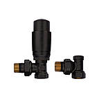 Комплект для під'єднання радіатора Koer SET-24.Black — 1/2" кутовий з термоголовкою (KR5283), фото 3