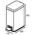 Відро для сміття з плавним закриванням прямокутне Koer TC-010108-08 8 л колір білий (KR5592), фото 2