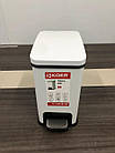 Відро для сміття з плавним закриванням прямокутне Koer TC-010108-08 8 л колір білий (KR5592), фото 6