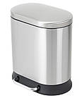 Відро для сміття з плавним закриванням овальне Mixxus Premium Strong-TC0105 SS Color 5 л колір неіржавкий, фото 2