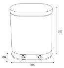 Відро для сміття з плавним закриванням овальне Mixxus Premium Strong-TC0105 SS Color 5 л колір неіржавкий, фото 6