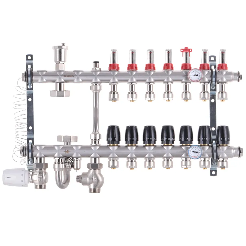 Колектор із вбудованим змішувачем. вузлом Koer KR.S1012-7 1"х7 SUS304 та євроконусами 3/4-16 (KR2940), фото 1